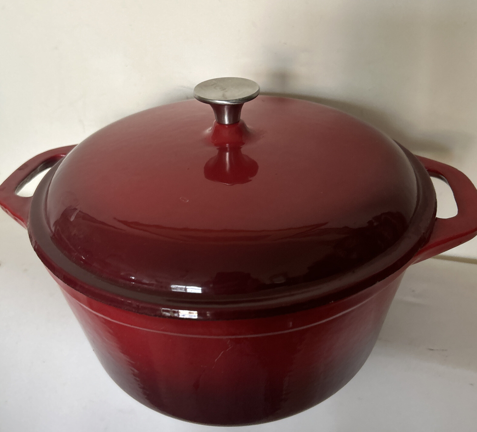 Cast Iron Casserole Dish vintage Red DENBY LARGE