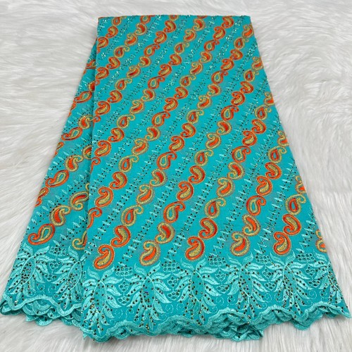 YQOINFKS Cotton Fabric African Embroidery Swiss Voile Lace Wedding Textile 5Yard - Picture 12 of 20