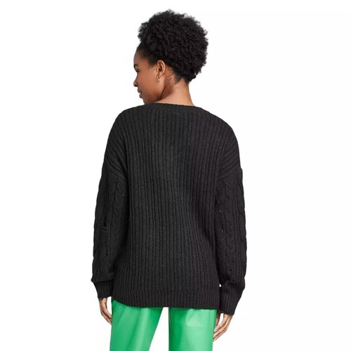 Suéter con cable suéter Wild Fable para mujer talla XL cuello en V destruido/angustiado - Imagen 3 de 5