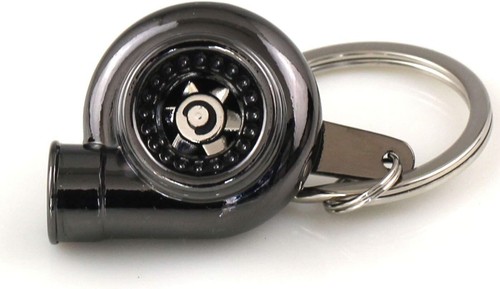 TURBO KEYCHAIN Turbocharger Blow into spinning Turbine Key Chain - GUNMETAL USA - Picture 2 of 7