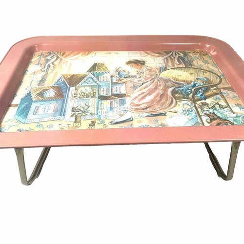 Metal TV Lap Tray With Folding Legs Angela Trotta Thomas Art Doll House - Picture 3 of 5
