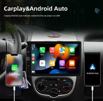 Podofo 1 Din MP5 Car Stereo Radio Carplay /Android Auto 10.4'' HD 2.5D Screen 