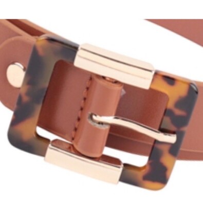 NWT TREND ALERT  STYLISH BELT ACRYLIC PU BUCKLE FAUX LEATHER FASHION BELT Lv belts china - TikTok Shop main image 4