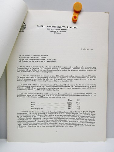 Vintage - CANADIAN OIL COMPANIES LTD. (WHITE ROSE) Letter to Shareholders - 1962 - Picture 2 of 8