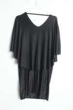 Womens Layered Front Stretch Tunic Dress - black - Medium (ZD1) 