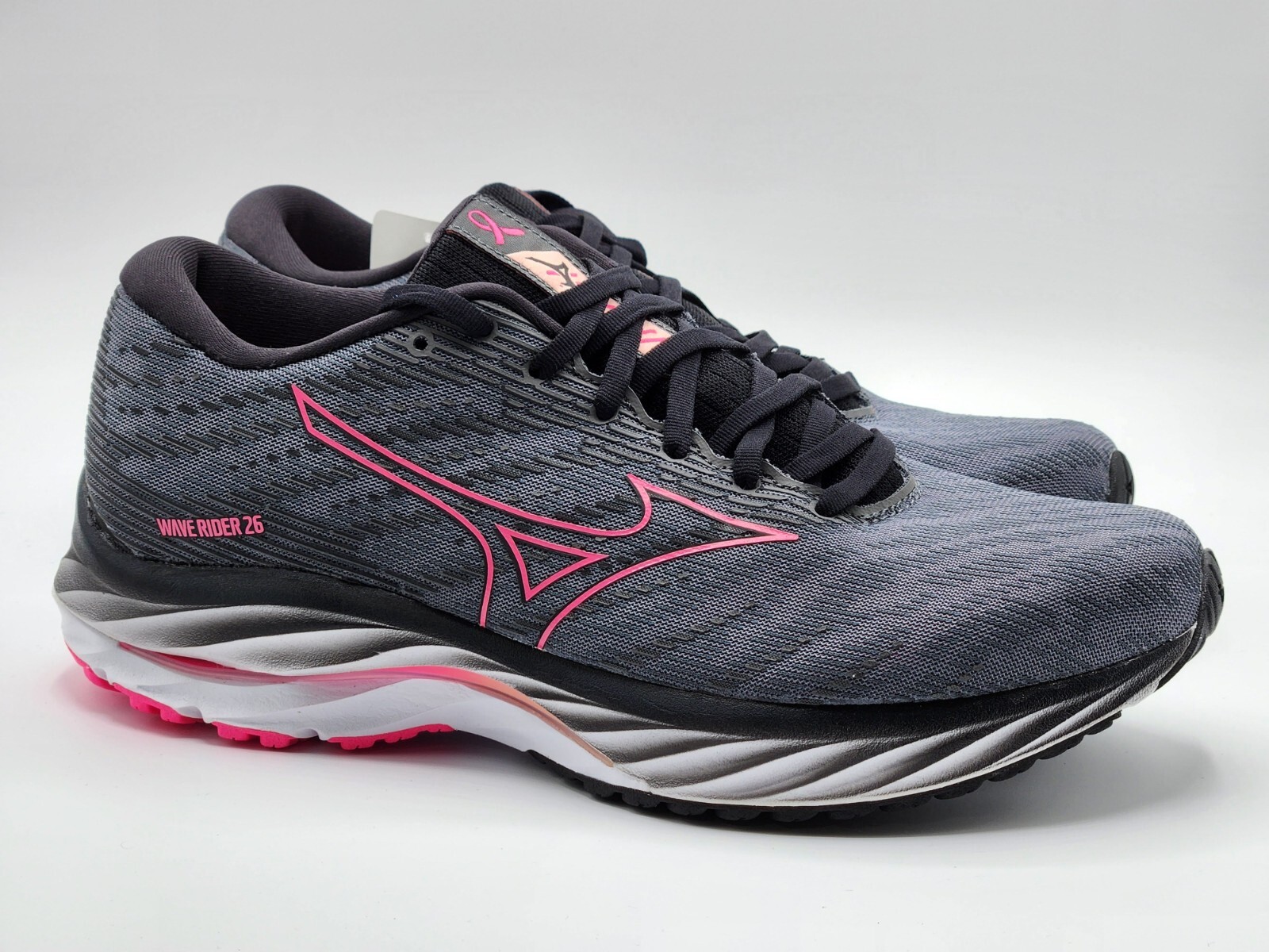 Zapatos para hombre Mizuno Wave Rider 26 - EE. UU. 11,5 - tono silencioso/glo rosa - Project Zero