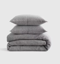 NWOT Quince King Cal King Duvet Set 2 Shams Charcoal Chambray