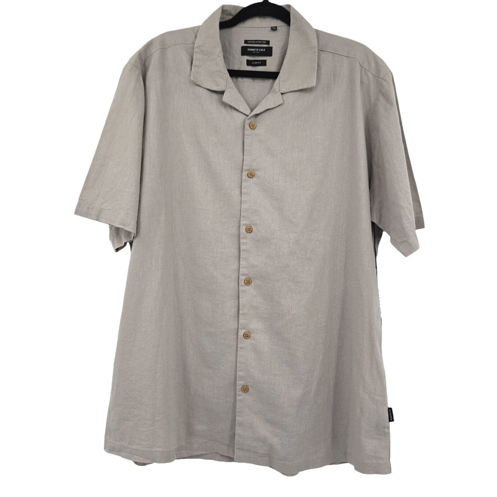 Camisas informales de lino para hombre Kenneth Cole con botones