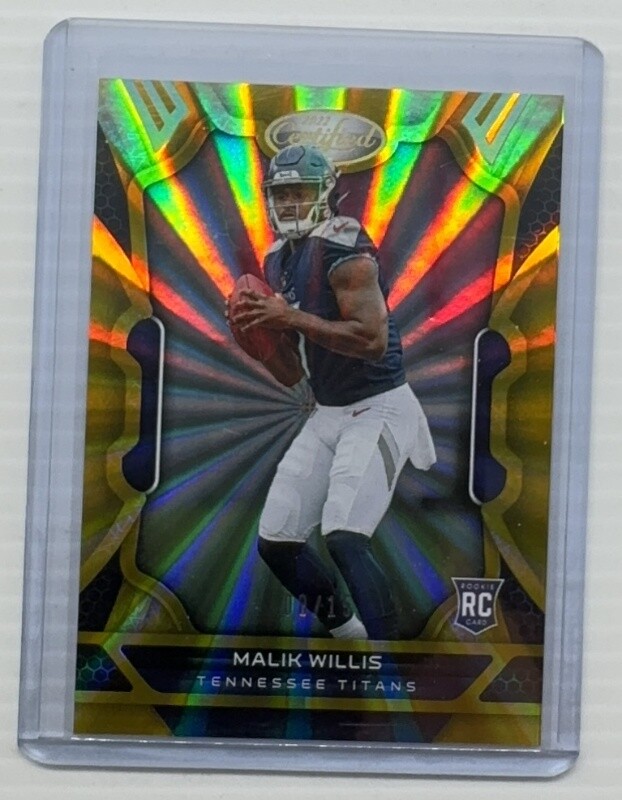 2022 Panini Certified Malik Willis FOTL Mirror Gold Rookie RC #8/15 #103 Titans