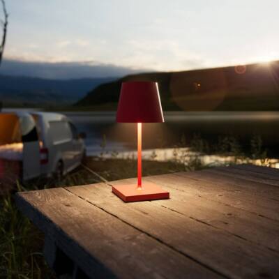 SIGOR 4547701 Akku-Tischleuchte Nuindie mini 25cm feuerrot rund 2,2W FlexMood 22