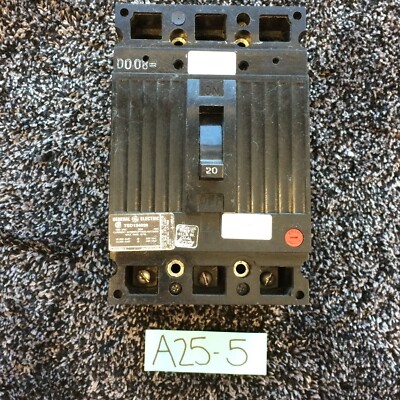 TED134020 GE Type Circuit Breaker 3 Pole 20 Amp 480V 1 YEAR WARRANTY