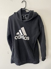 Adidas Originals Womens Pullover Hoodie Size Small 8-10 Black Cotton Blend