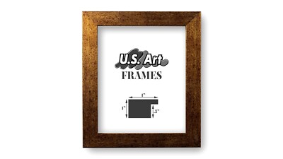 US Art 1'' Flat Brushed Copper MDF Wall Decor Picture Poster Frame, CS2