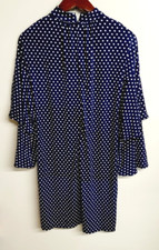 Michael Kors Women's Navy White Polka Dot Stretchy Dress Long Sleeved S NWOT