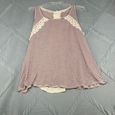 Maurices Women's Size S Tank Top Blouse Shirt Lace-up Back Flowy Peasant Crochet