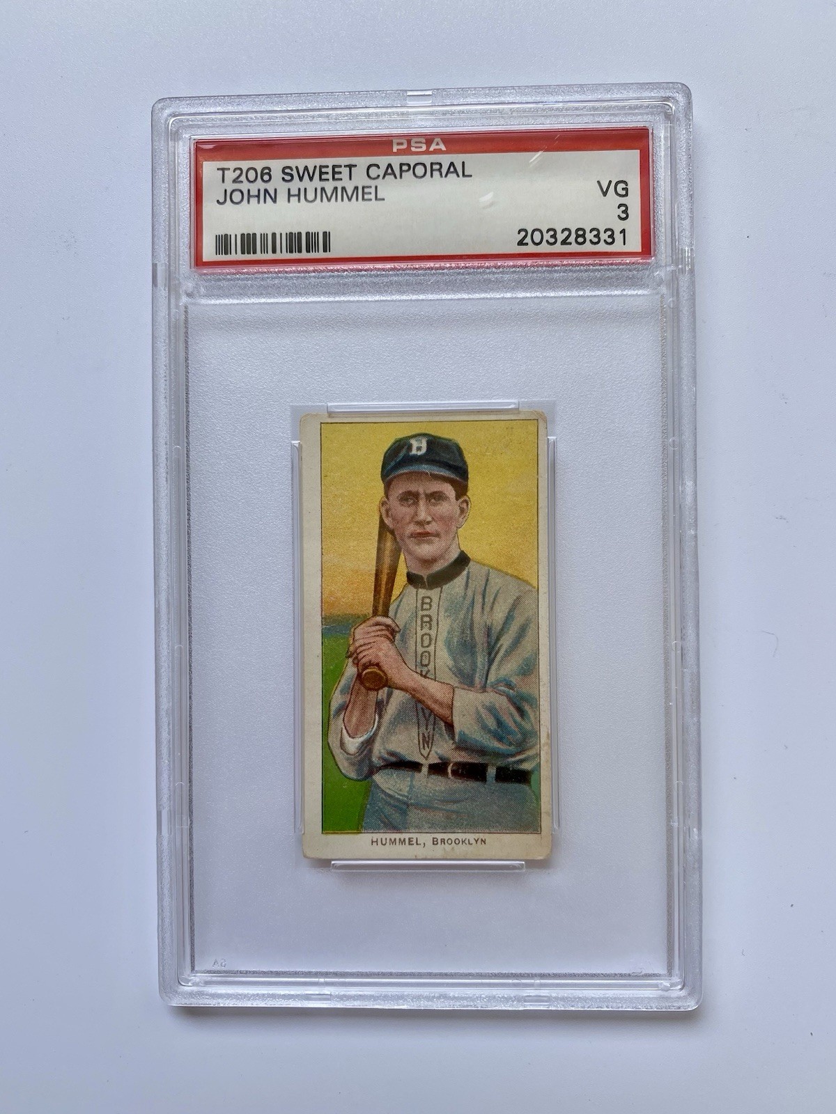 T206 John Hummel Brooklyn 1909-11 PSA VG 3 Sweet Caporal Tobacco Card