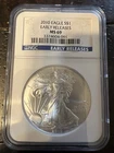 2010 $1 American Silver Eagle NGC MS 69 Early Releases Blue Label