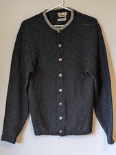 Vintage BARCLAY Sweater Gray Shetland Wool-size Medium