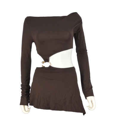 Jaded London Party Dress Dera Asymmetric Cut Out Brown Mini size UK 4 BNWT