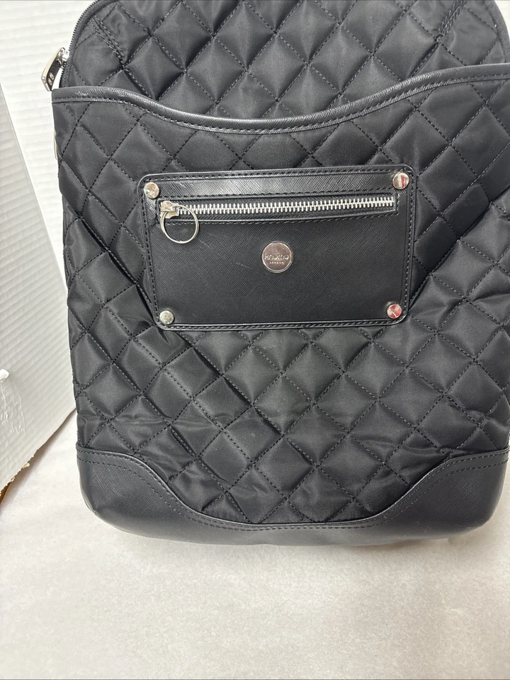 Mochila acolchada de viaje Knomo grande Stella para computadora portátil de cuero negra Foto 4 de 4