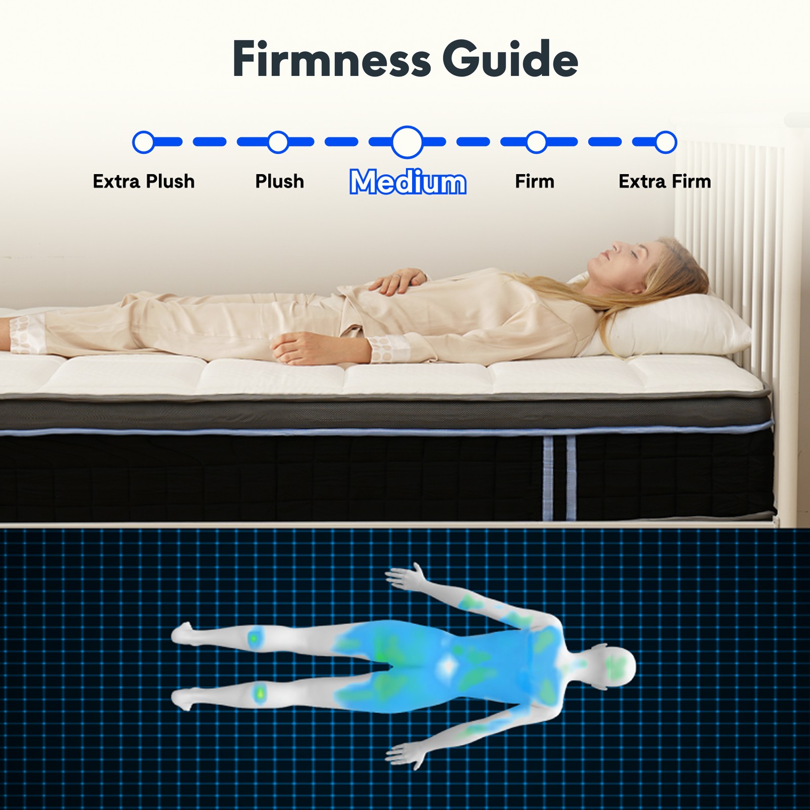 FunniHomi S3 Queen Adjustable Bed Frame and Gel Memory Foam Mattress Set