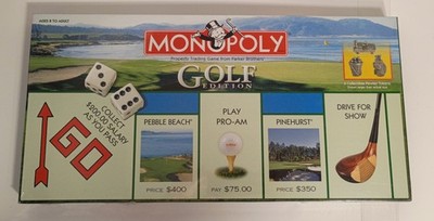 VINTAGE Sealed Monopoly Golf Edition COMPLETE USAopoly 2000 Board Game Sports