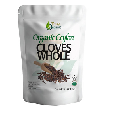 True Organic Ceylon Cloves Whole, 1 lb, Premium Grade, USDA Organic & Kosher Cer