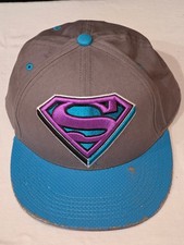 DC Comics Official SUPERMAN Baseball Hat Cap Lid Snapback Grey w/ Purple "S"