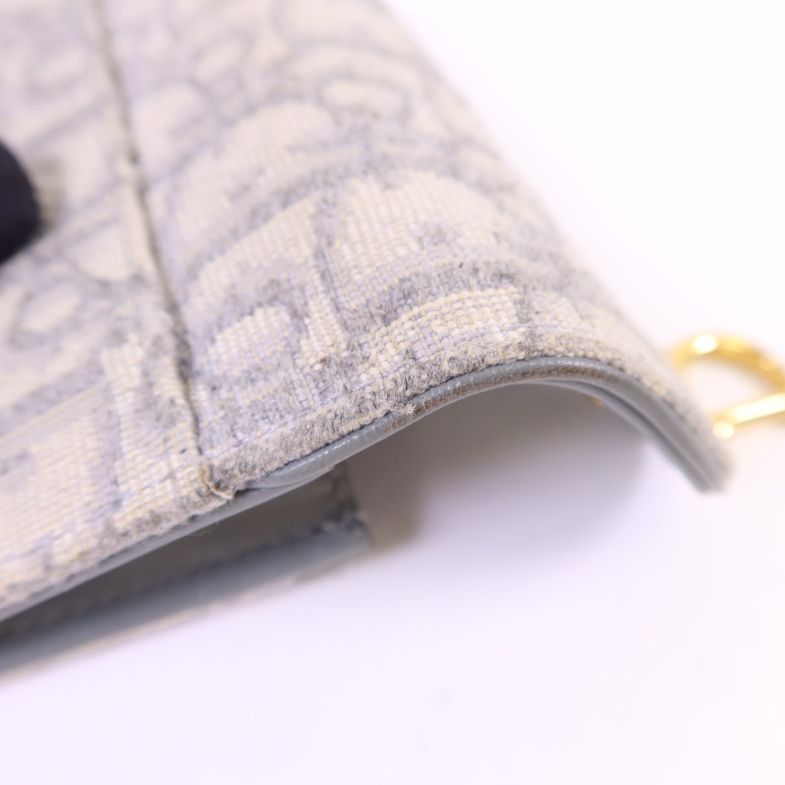 Christian Dior CD GHW Saddle Bloom Card Holder S5611CTZQ Canvas Gray thumbnail 14