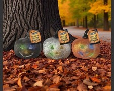 Halloween Silver Colour Light Up Led Pumpkin Jack-O’-Lantern Decoration