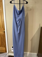 Sachin Babi Paulina 4-way Stretch Crepe Gown Slate Blue Womens Size 8
