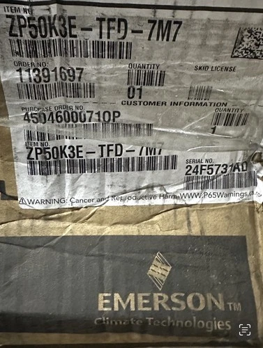 New in Box Copeland Compressor (ZP50K3E-TF5-7M7)