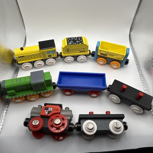 Orbrium Wooden Train Cars Lot Brio Thomas Compatible Lot Of 8 EUC