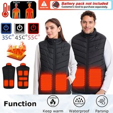 Men Women Heated Vest Top Winter Warm USB Charging Smart 9 Zones Electric Jacket
