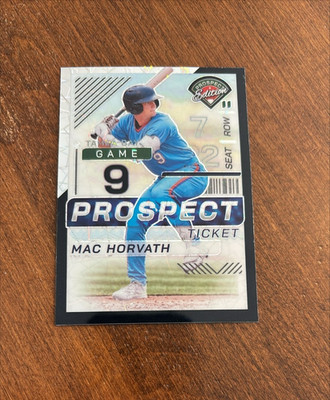 Mac Horvath 2024 Prospect Edition Ticket Black Velocity #19 Rays Tar Heels /39