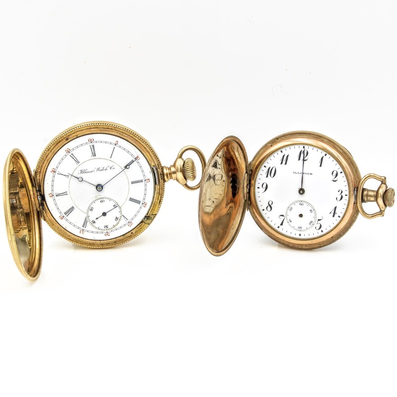 1916 Illinois 12-16s 15-17j GF Grade 404 Hunter Pocket Watch Lot of 2 #WB5835-3