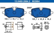 ATE Bremsbelagsatz Scheibenbremse 13.0460-2664.2 für BMW X1 U11 2er Active U06