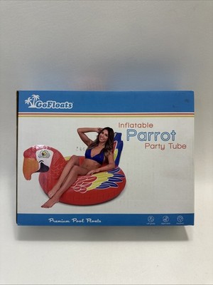 GoFloats Parrot Party Tube Inflatable Premium Pool Float Go Floats Bird Summer