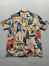 Nuon Relaxed Fit Vibrant Graphic Print Short Sleeve Men's Casual Shirt, Size S.