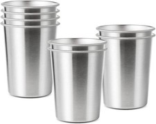 8 Pack 6 oz Stainless Steel Cups for Kids, BPA Free Healthy Metal Shatterproof S