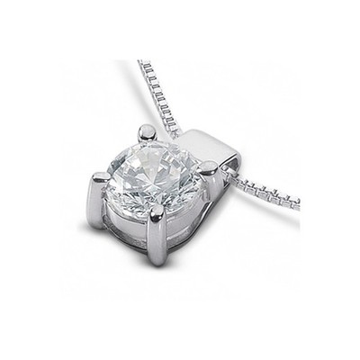 1/3ct D SI1 Round Natural Certified Diamond 14k Gold Classic Solitaire Pendant