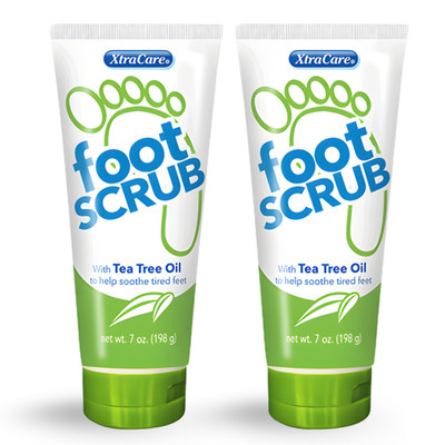 Xtracare Foot Scrub with Tea Tree Oil, Refreshing & Cleansing, 7 fl oz (2-Pack)
