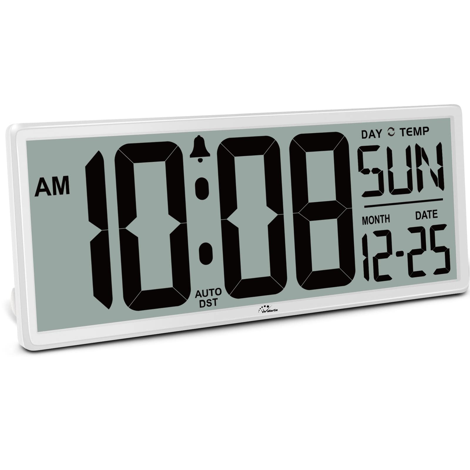 WallarGe 14.5'' Large Digital Wall Clock Battery Operated