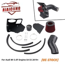 NEW for Audi B9 3.0T Engine S4 S5 2019+ Cold Air Intake Pipe Kit + Red Filter US