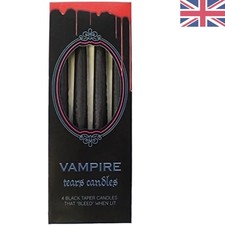 Spooky Black Vampire Tears Candles - 25cm x 2cm, Perfect Halloween Decoration