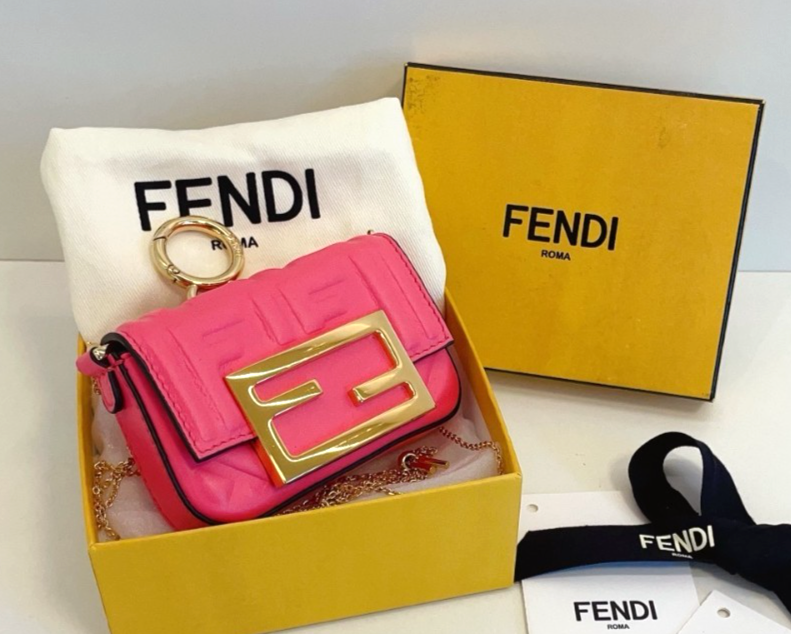 Fendi Nano Baguette Purse Chain Bag Mini Pink Gold Excellent | eBay