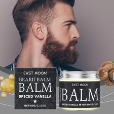 Vanilla Scented Beard Balm with Jojoba Oil & Beeswax, Softens Tames Beard