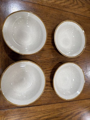 Set Of (4) Vintage Alpine Mountain Stoneware Collection Cereal Bowl