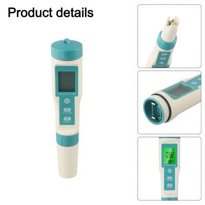 7in1 PH ORP TEMP SALT S.G LCD Backlight Water Quality Tester For Aquariums Pools