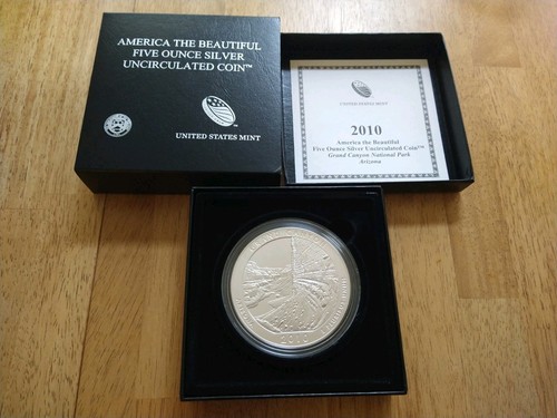 2010 ATB GRAND CANYON NP UNC 5oz .999 SILVER COIN W/COA& BOX NP4